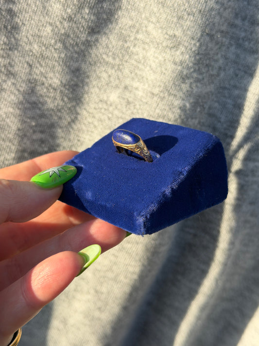 14k Ornate Lapis Ring