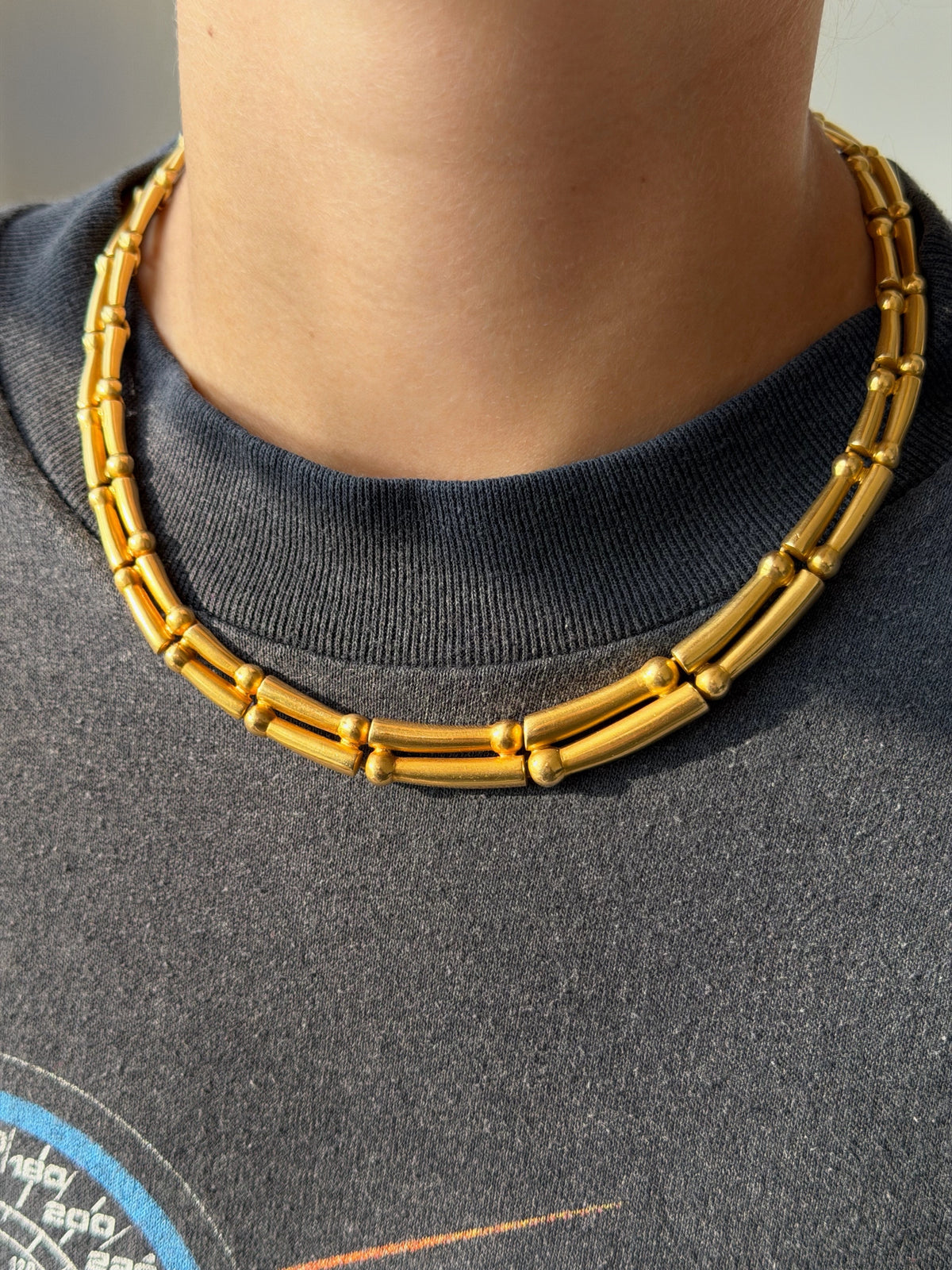 18k Arsenis Vildiridis Estate Gold Double Row Necklace
