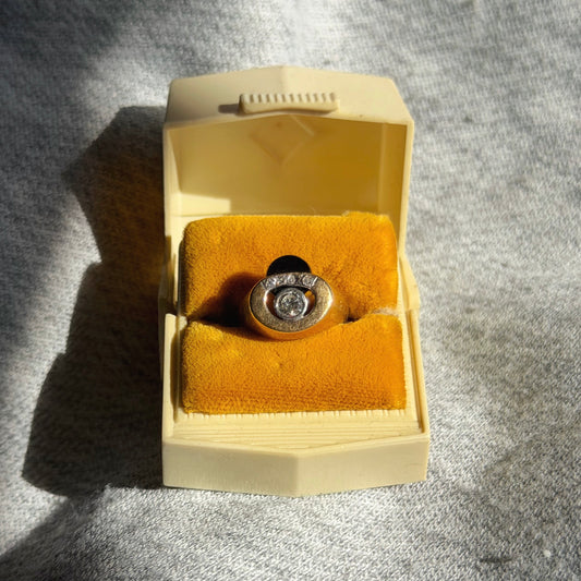 14k Onyx + Diamond Eye Ring