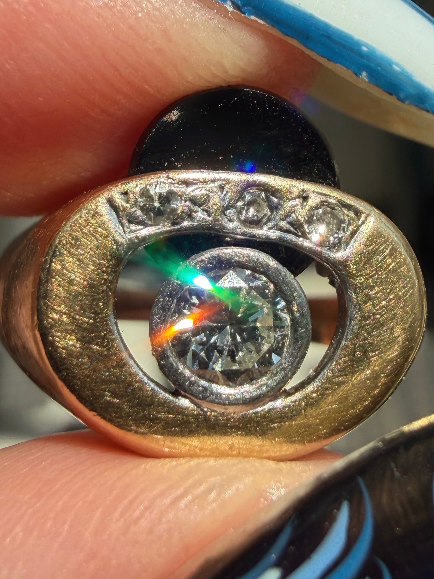 14k Onyx + Diamond Eye Ring