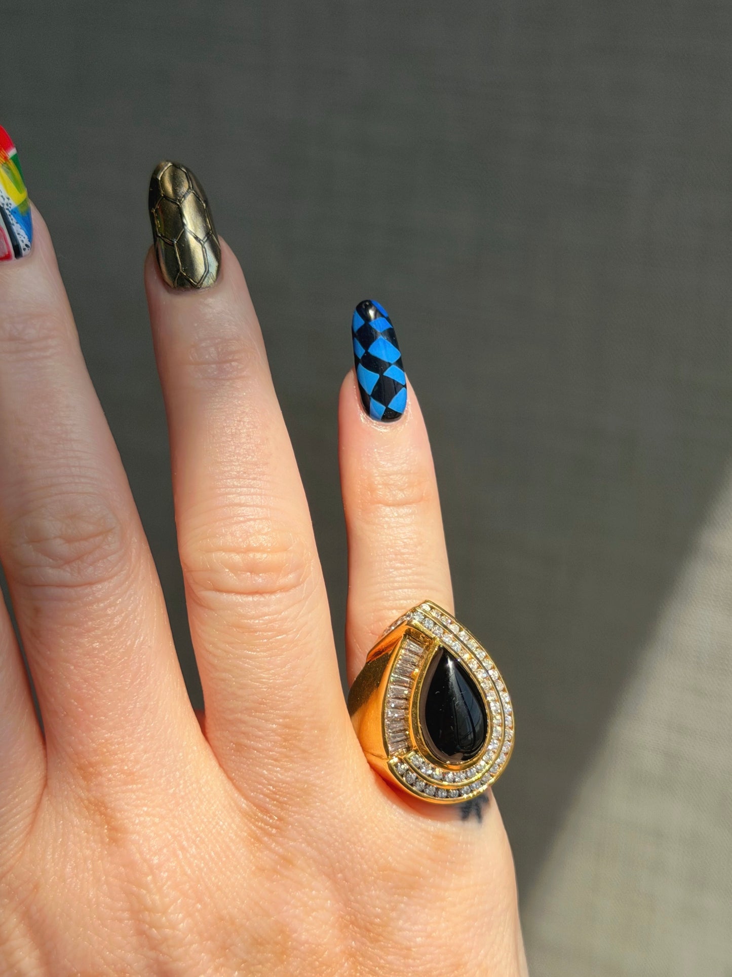 18k Onyx + Diamond Cocktail Ring