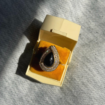 18k Onyx + Diamond Cocktail Ring