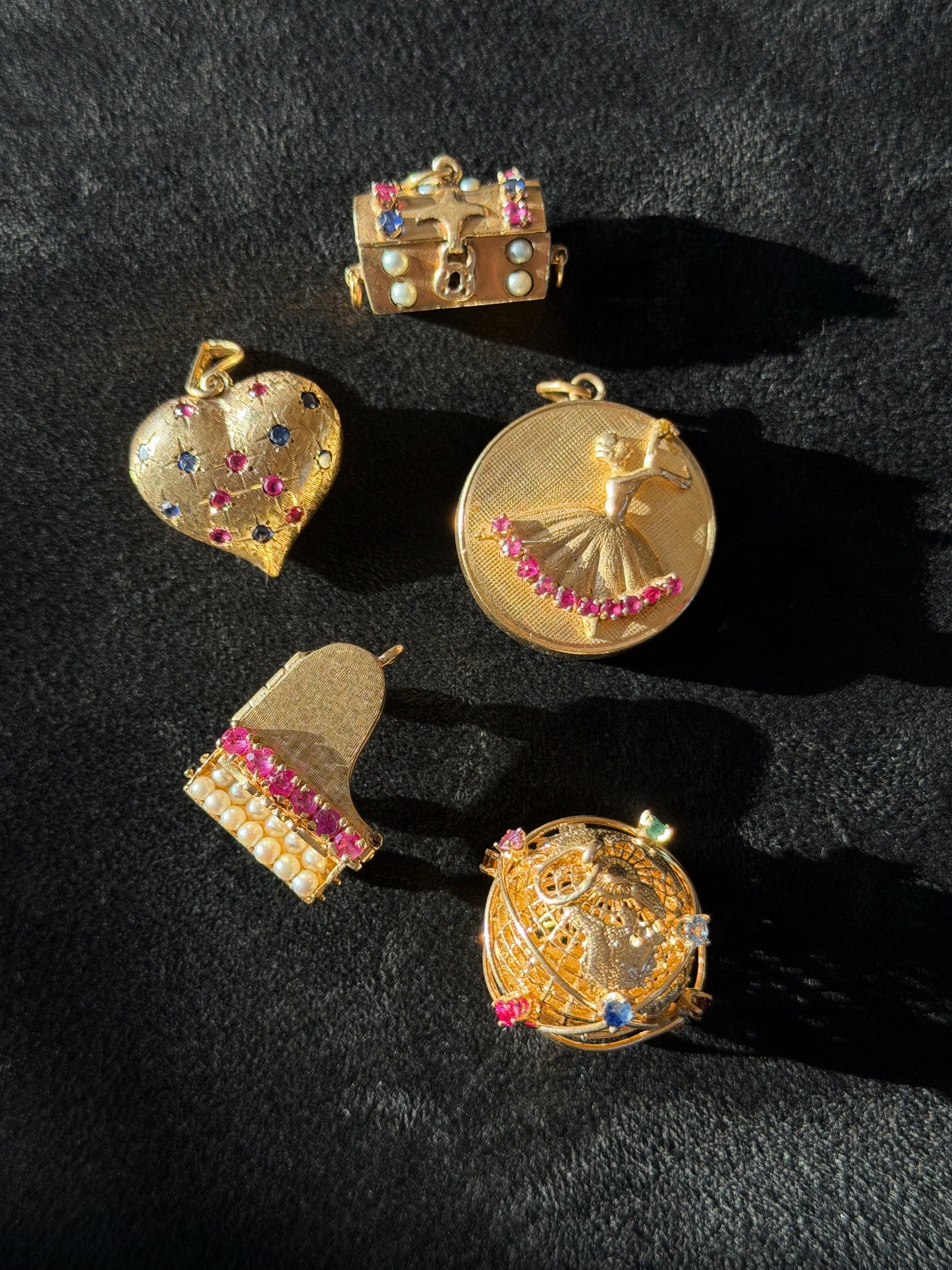 14k Ruby Ballerina Music Box Pendant