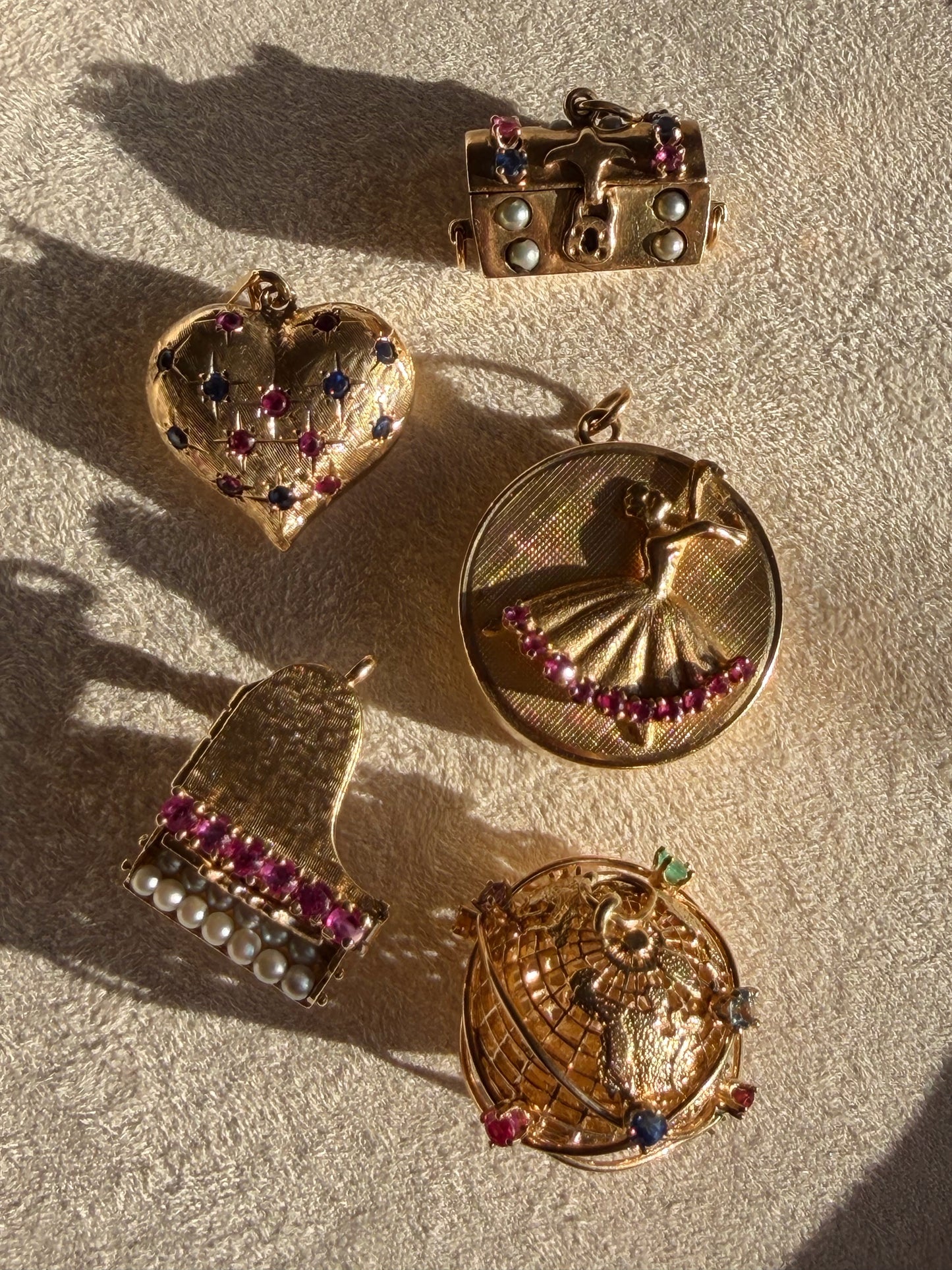 14k Ruby Ballerina Music Box Pendant