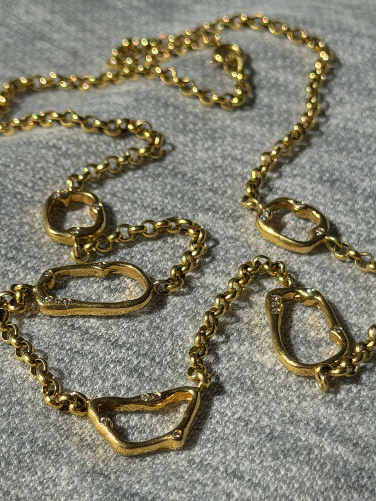 14k Gold + Diamond Station Necklace