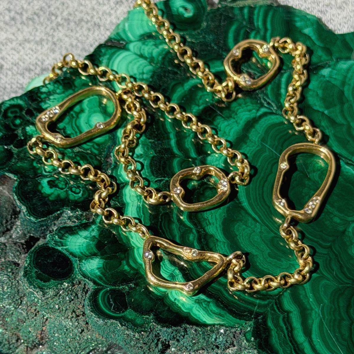 14k Gold + Diamond Station Necklace