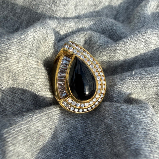 18k Onyx + Diamond Cocktail Ring
