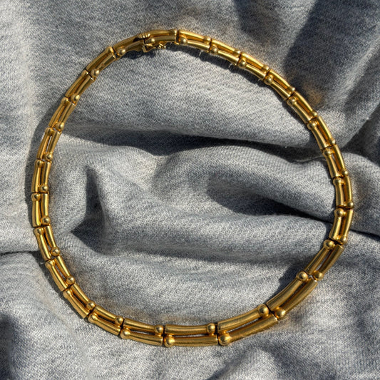 18k Arsenis Vildiridis Estate Gold Double Row Necklace